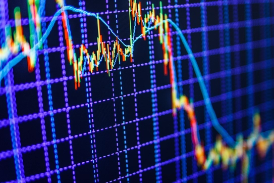 A stock market chart