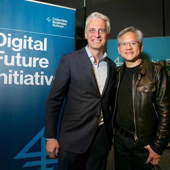Photo of Dean Maglaras and Jensen Huang